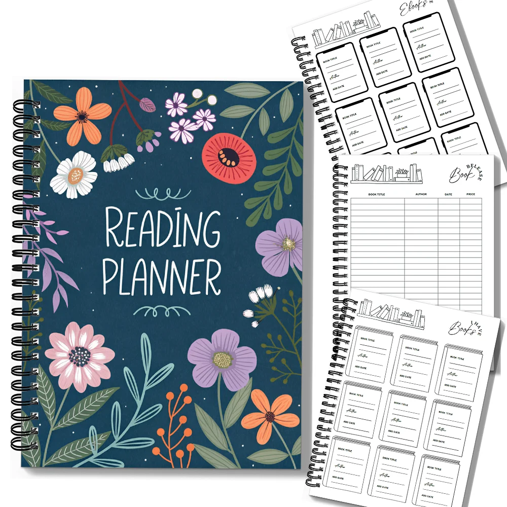 1PC Reading Planner Journal -Reading Journals Gift for Lovers Reading Review Log Book Club Journal and Planner to Review and Tra