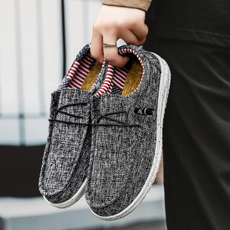 Men’s Casual Slip-On Canvas Shoes – Comfortable Non-Slip Loafers for Walking