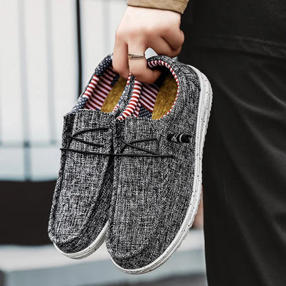 Men’s Casual Slip-On Canvas Shoes – Comfortable Non-Slip Loafers for Walking