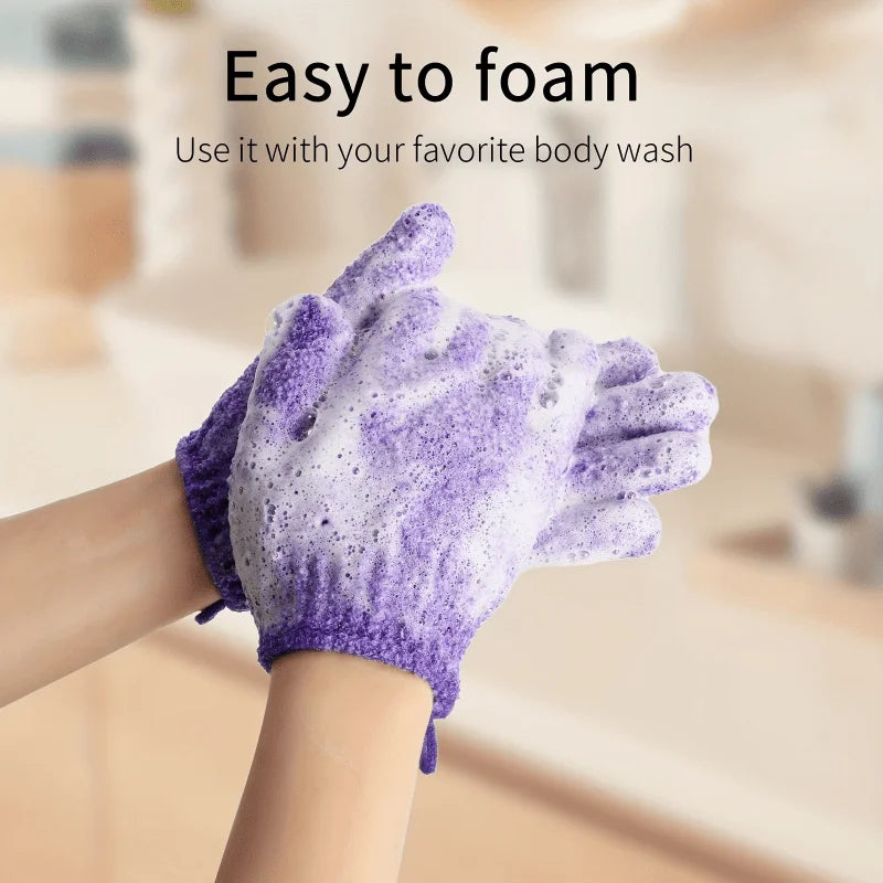 1-10pcs Colorful Exfoliating Gloves – Double-Sided Bath Gloves for Spa & Massage
