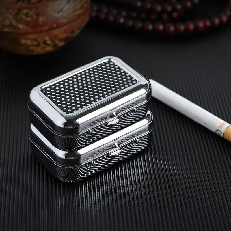 Portable Mini Metal Car Ashtray with Lockable Lid – Travel & Desktop Pocket Ashtray
