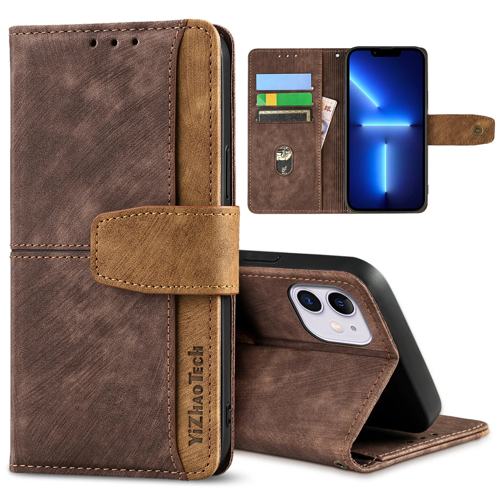 Premium Wallet Flip Case for iPhone – 3 Card Slots, Magnetic Closure & Full Protection