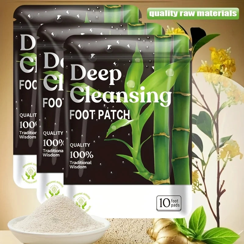 30 Deep Cleaning Care Foot Pads,Natural Bamboo Vinegar Ginger Powder Foot Pads,Foot Massage Pads After Foot Bath - Portable Foot