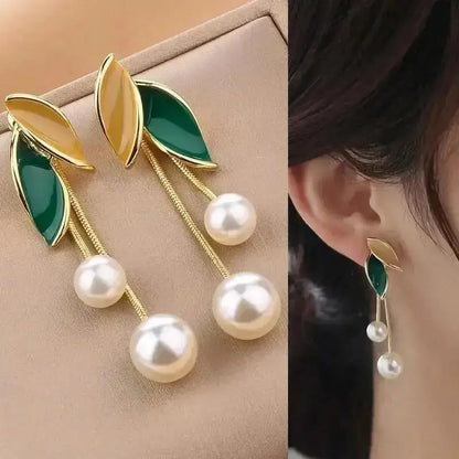 925 Silver Needle Pearl Tassel Drop Earrings for Women – Trendy Zircon Statement Jewellery