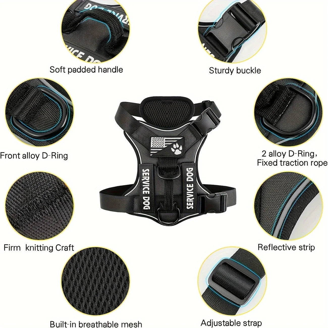 Tactical Dog Harness – Reflective No Pull Heavy Duty Vest