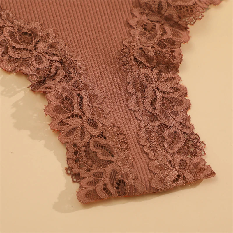 Women’s Cotton Lace Bikini Briefs – 5 Pack (S–XL)