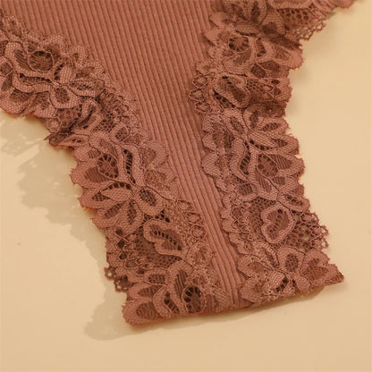 Women’s Cotton Lace Bikini Briefs – 5 Pack (S–XL)