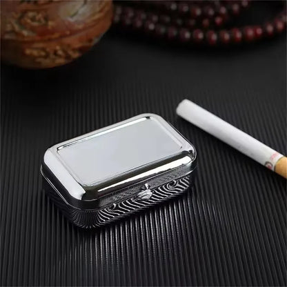 Portable Mini Metal Car Ashtray with Lockable Lid – Travel & Desktop Pocket Ashtray