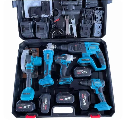 Wholesale Cordless Hammer Impact Drill Electric Wrench Set Battery Power Tool Kit with Protective Case Customizable OEM Support