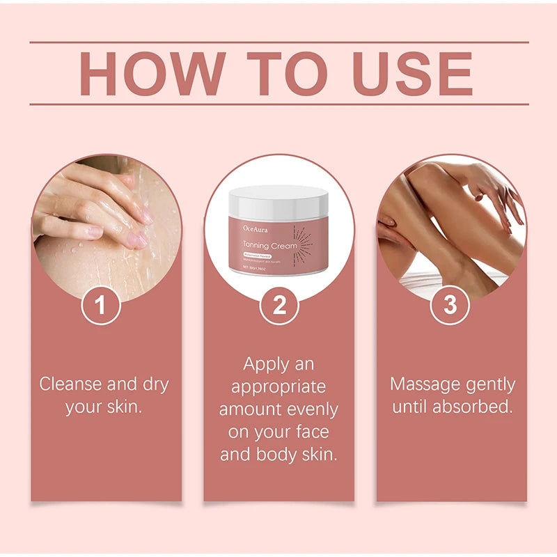 Natural Self Tanning Drops – Herbal Bronzer for Face & Body Sunless Gradual Tan