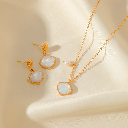 Gold Heart, Star & Flower Necklace and Earrings Set for Women – Waterproof Jewellery