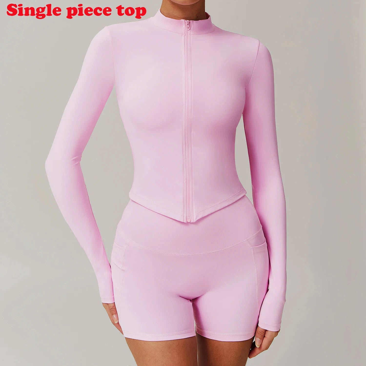 Women’s Slim Fit Zipper Jacket – Long Sleeve Fast-Dry Yoga & Fitness Top