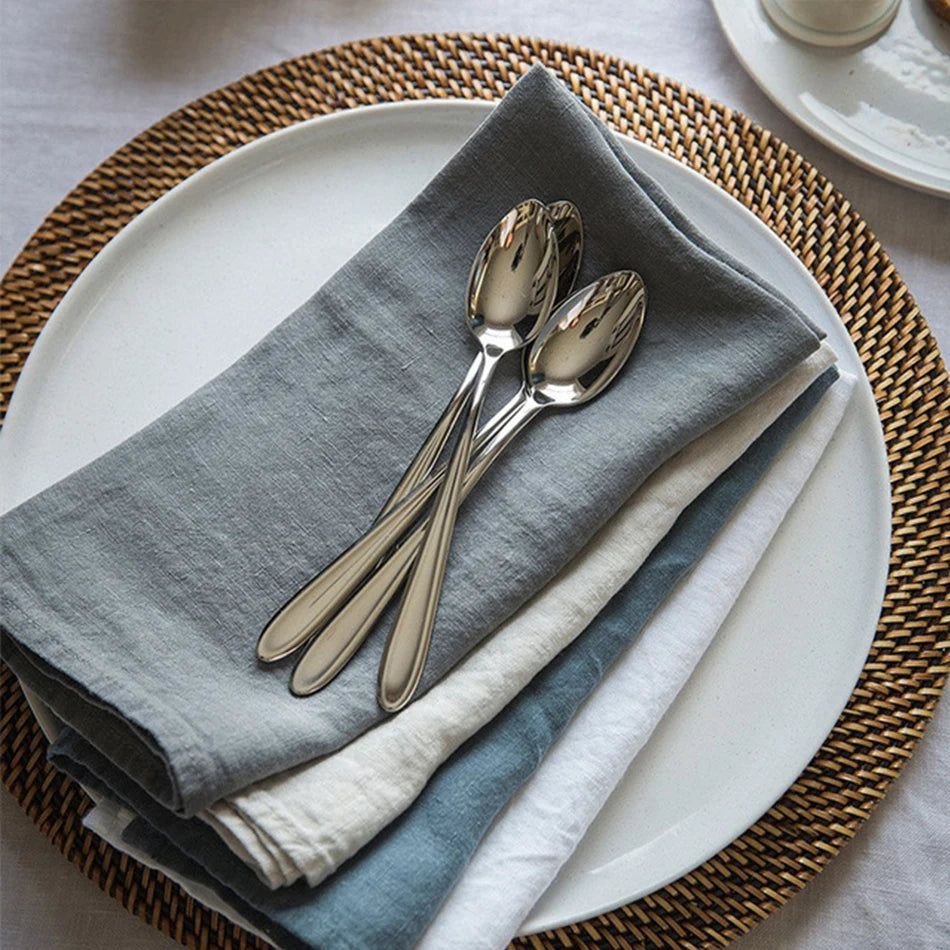 4PCS Linen Napkins – Reusable Soft Fabric Table Cloth Set