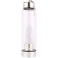 Crystal Water Bottle Gem Water Bottle Crystal Glass Water Energy Bottle Wellness Gem Water Bottle With Removable Natural Center