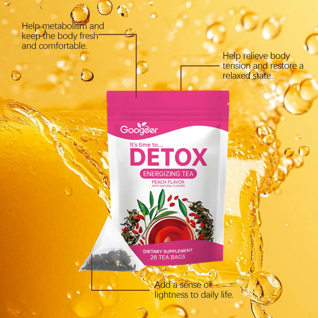 2 Bag Detox Tea for Women & Men Slimming Detox Cleanse, Flat Belly, Bloating, Healthy Weight Digestive Health, Peach Flavor