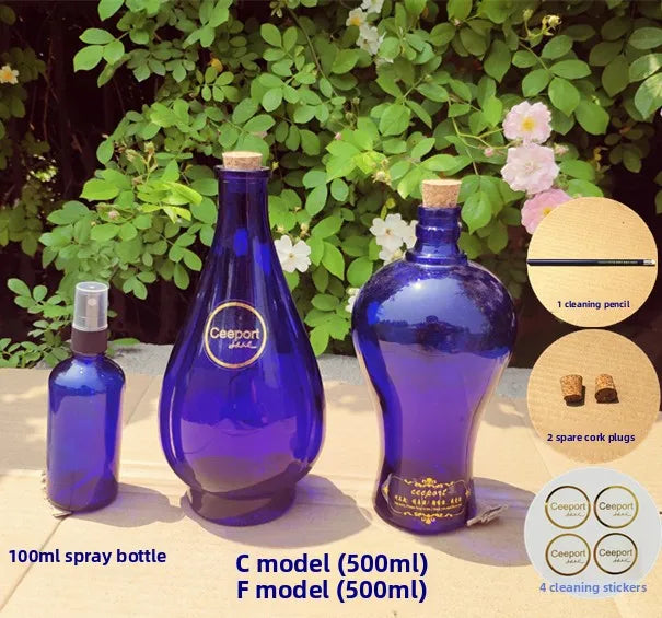 Blue Sun Water Bottle Large Capacity Cleaning Tool Zero Limit Energy Bottle Crystal Glass round Shape Insulated Beverage Cup