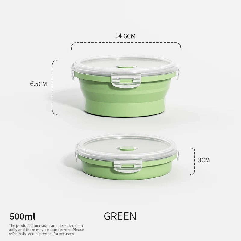 Collapsible Silicone Food Storage Containers – Stackable Lunch Box with Lid