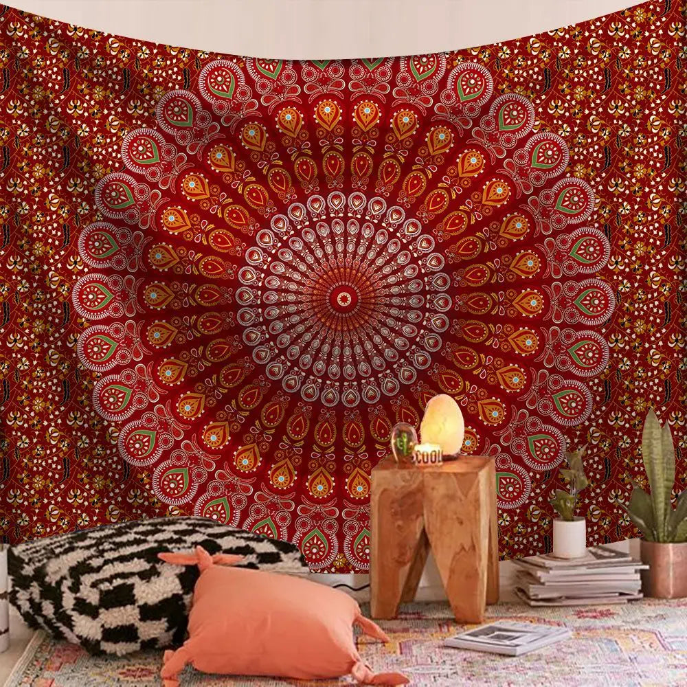 Indian Mandala Wall Tapestry – Boho Psychedelic Wall Hanging Decor