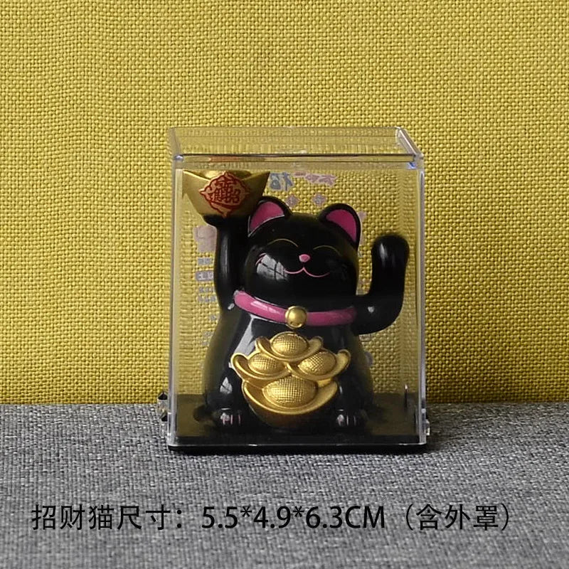 Solar Powered Maneki Neko Lucky Cat – Waving Fortune Cat Decor