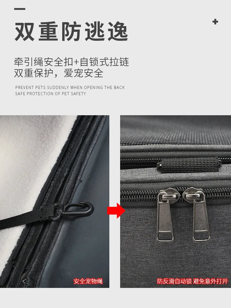 Silent Large Capacity Cat Bag Portable Foldable Pet Suitcase Universal Wheels Breathable Pet Travel Backpack