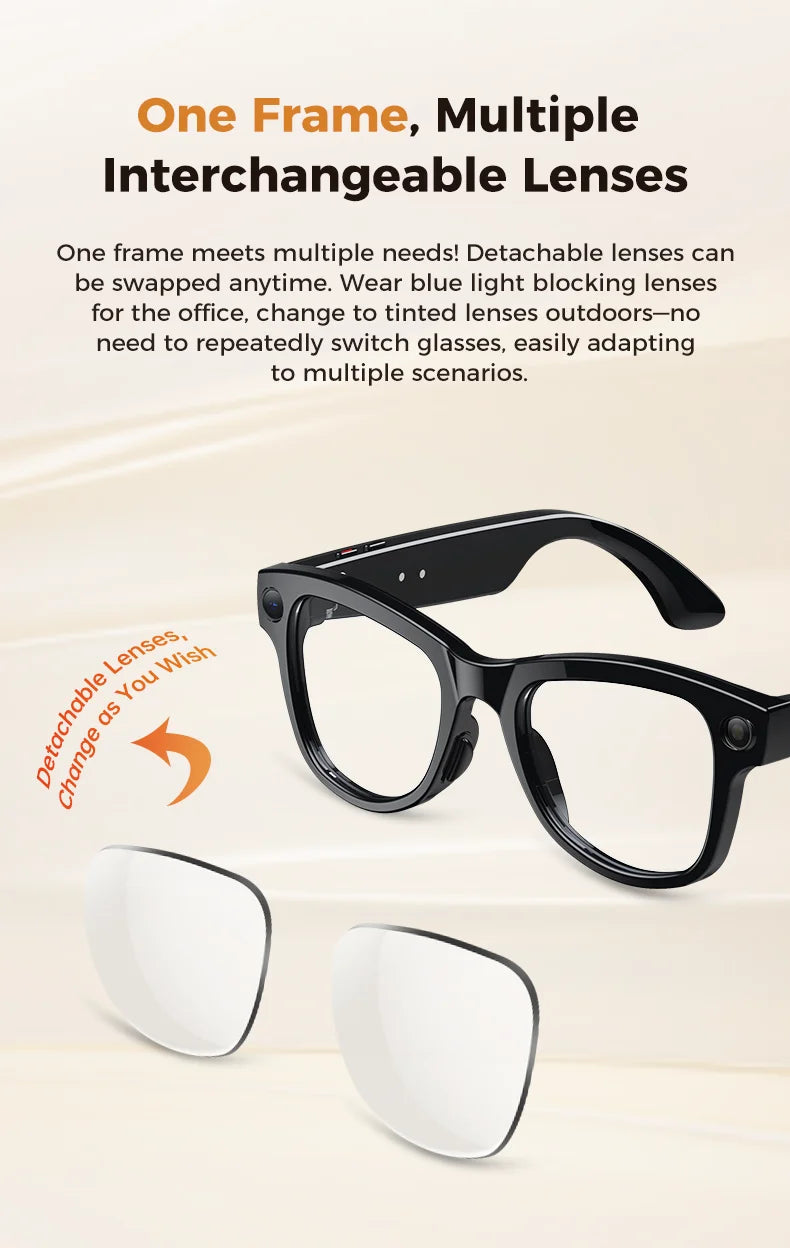 AI Smart Glasses 800W HD Pixel Camera Video Recording Outdoor Sport Sunglasses ChatGpt Translation Voice Call Bluetooth glasses