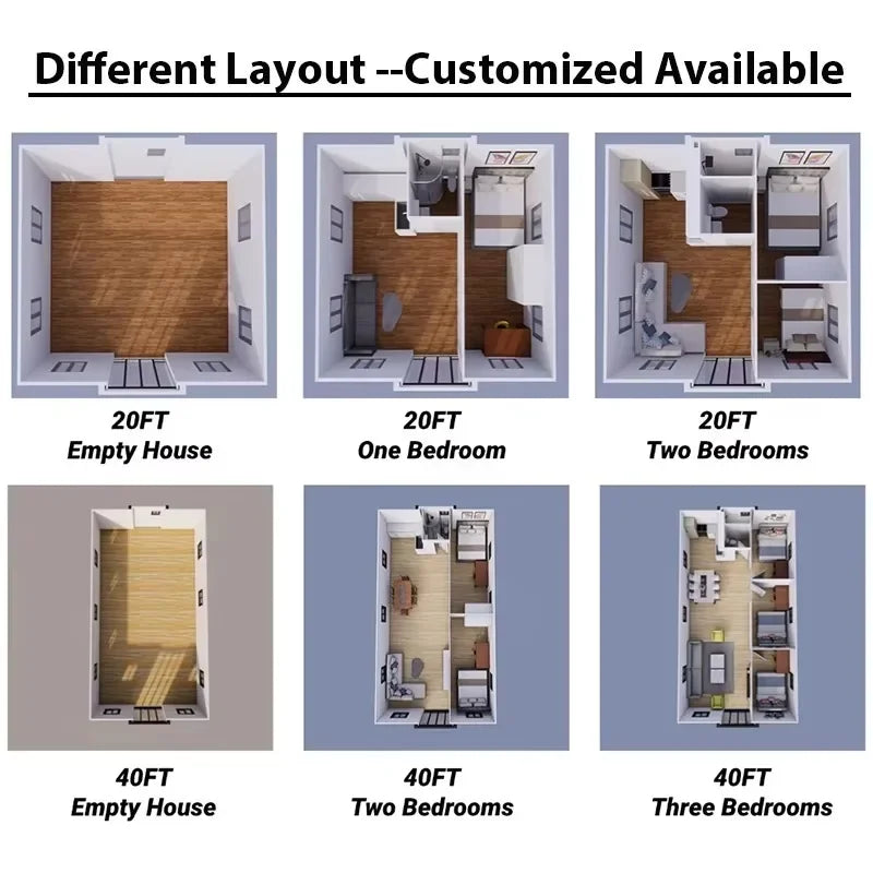 20FT 40FT Prefab Expandable Container House Steel Sandwich Panel Tiny Home with Bathroom Modular Living Cabin