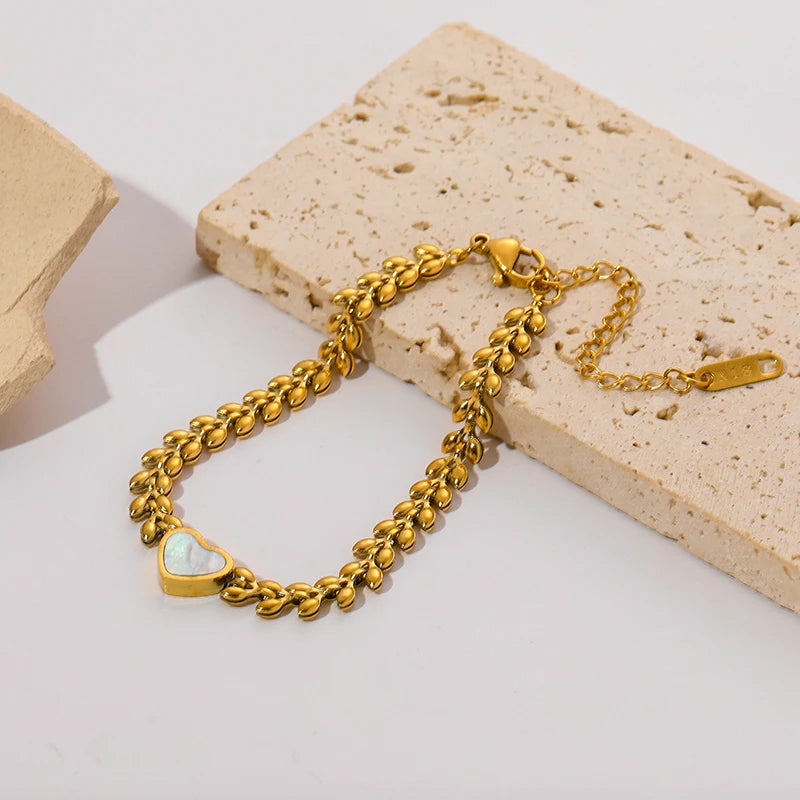 316L Stainless Steel Gold Link Bracelet for Women – Trendy & Durable