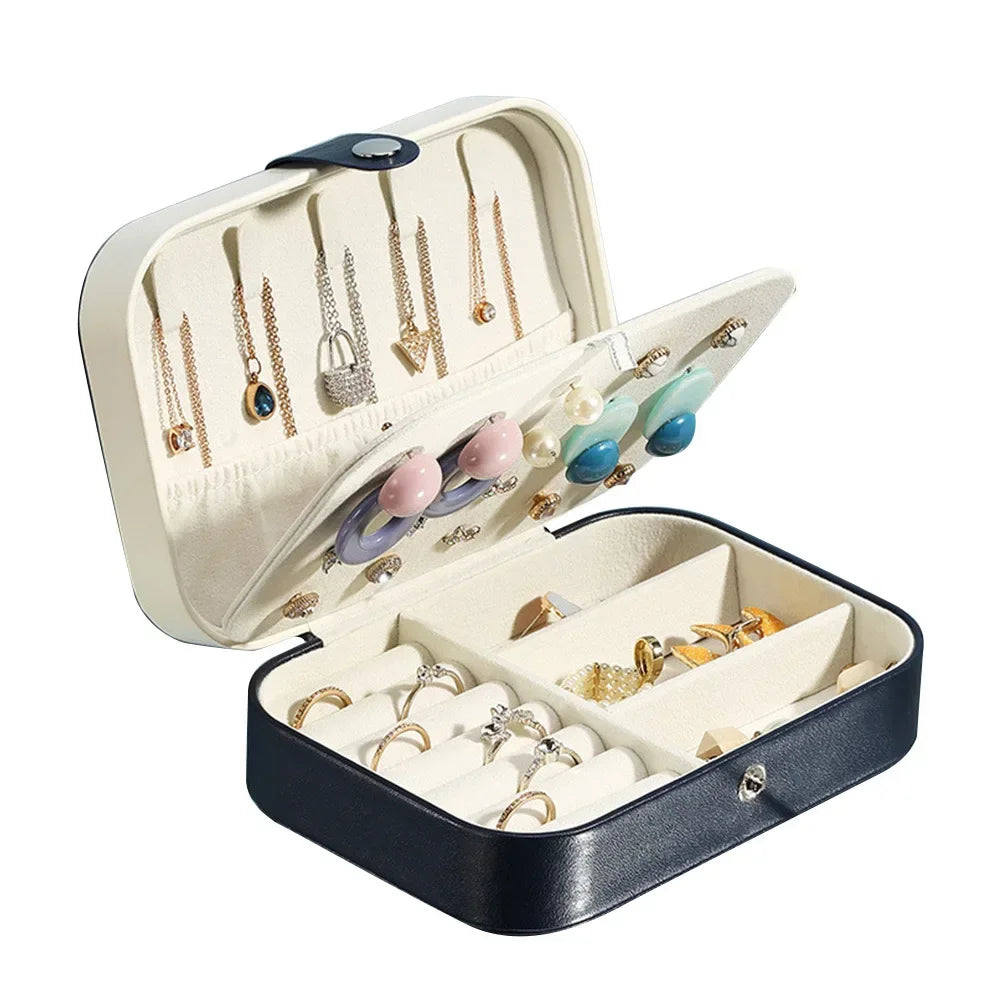 Portable Jewelry Box – Leather Travel Jewelry Organizer Case