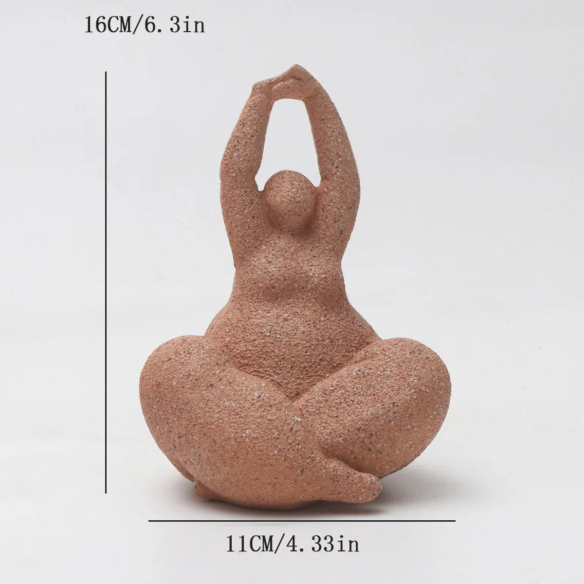 Sandstone Chubby Woman Statue – Abstract Handmade Tabletop Decor