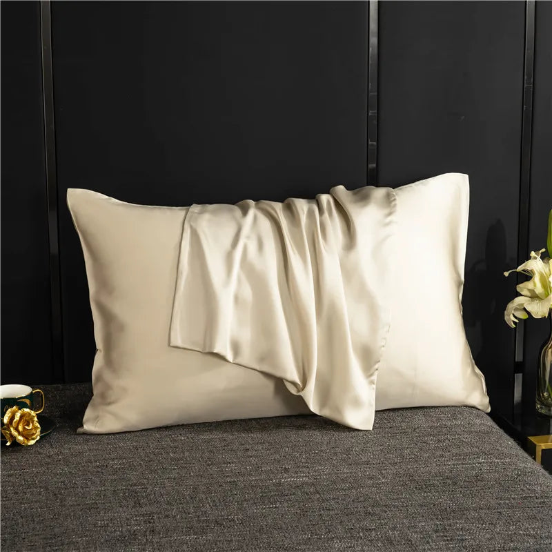 Natural Mulberry Silk Pillowcase – Solid Color 50x70 Bedding Pillow Cover