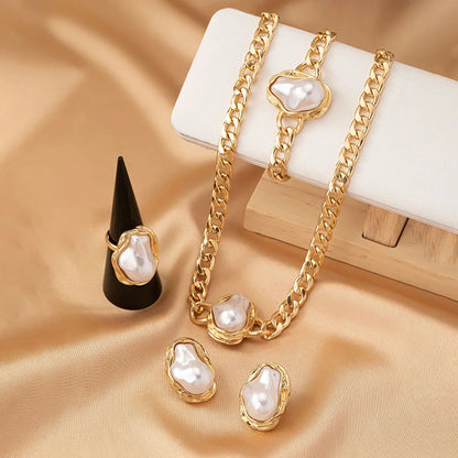 4-Piece Pearl Jewelry Set for Women
