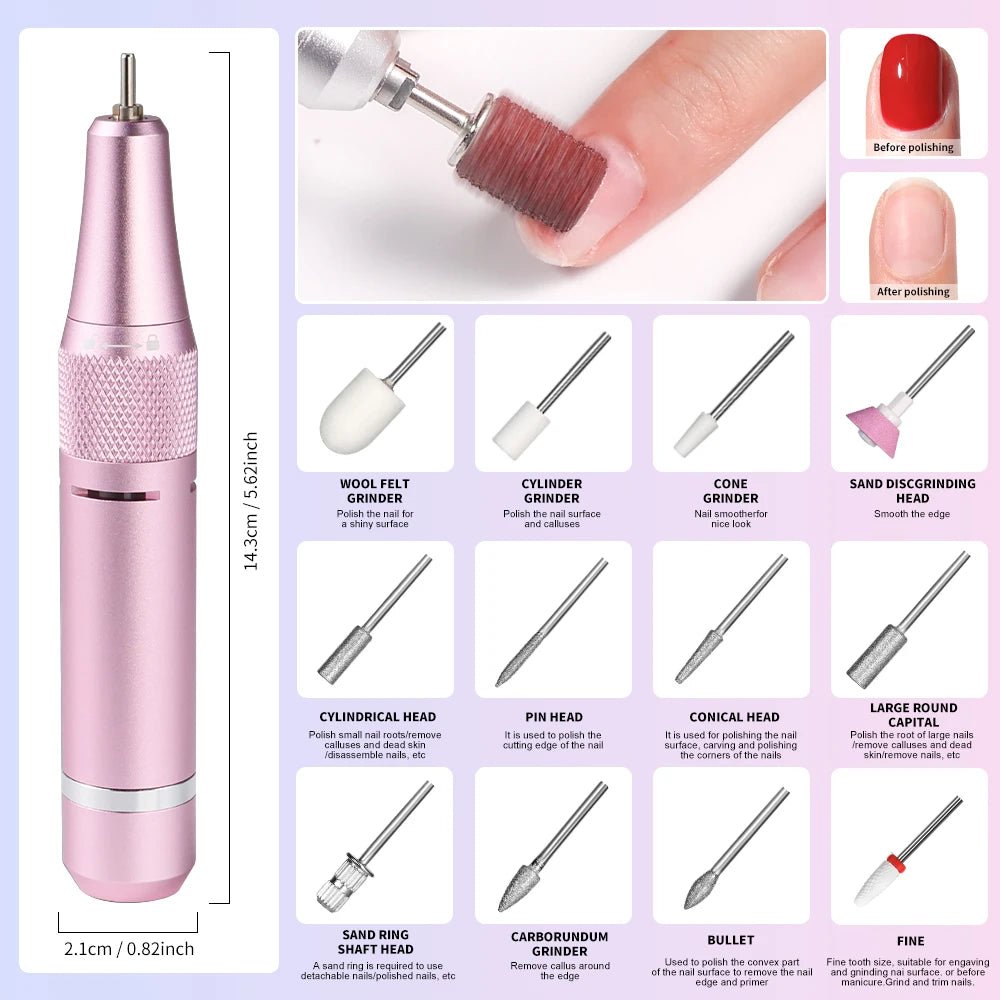 35000RPM Electric Nail Drill – Professional Rechargeable Portable Manicure & Gel Tool