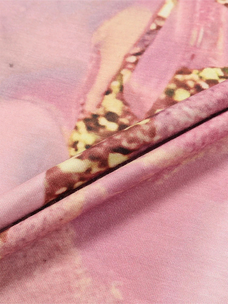 Elegant Pink V-Neck Buttoned A-Line Dress for Women – Summer Office & Outdoor Wear