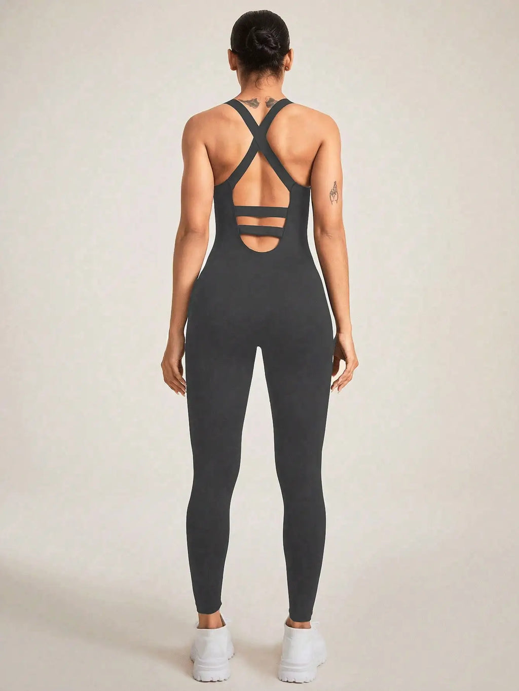 Women's Seamless Shapewear Bodysuit With Tummy Control, CrissCross Straps Backless Body Shaper, Women's Underwear & Shapewear