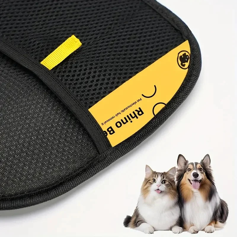 2-Pack Reusable Lint Remover Brushes & Static Electricity Glove for Pet Hair Removal on Furniture, Clothing.