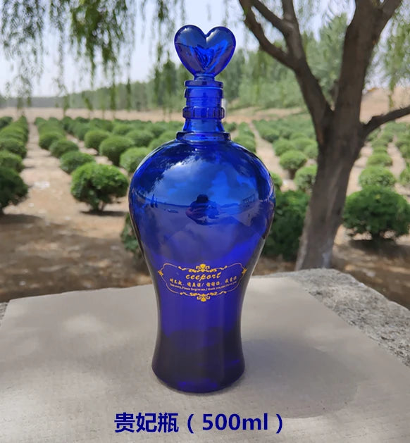 Blue Glass Water Bottle Cleaning Tool Ceeport Zero Limit Awakening Mind Pure Blue Glass Bottle Retro European Style Sealed Jar