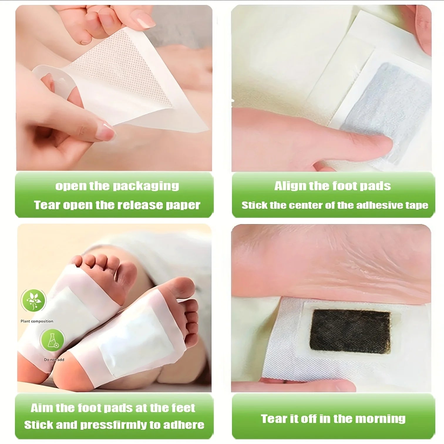 30 Deep Cleaning Care Foot Pads,Natural Bamboo Vinegar Ginger Powder Foot Pads,Foot Massage Pads After Foot Bath - Portable Foot