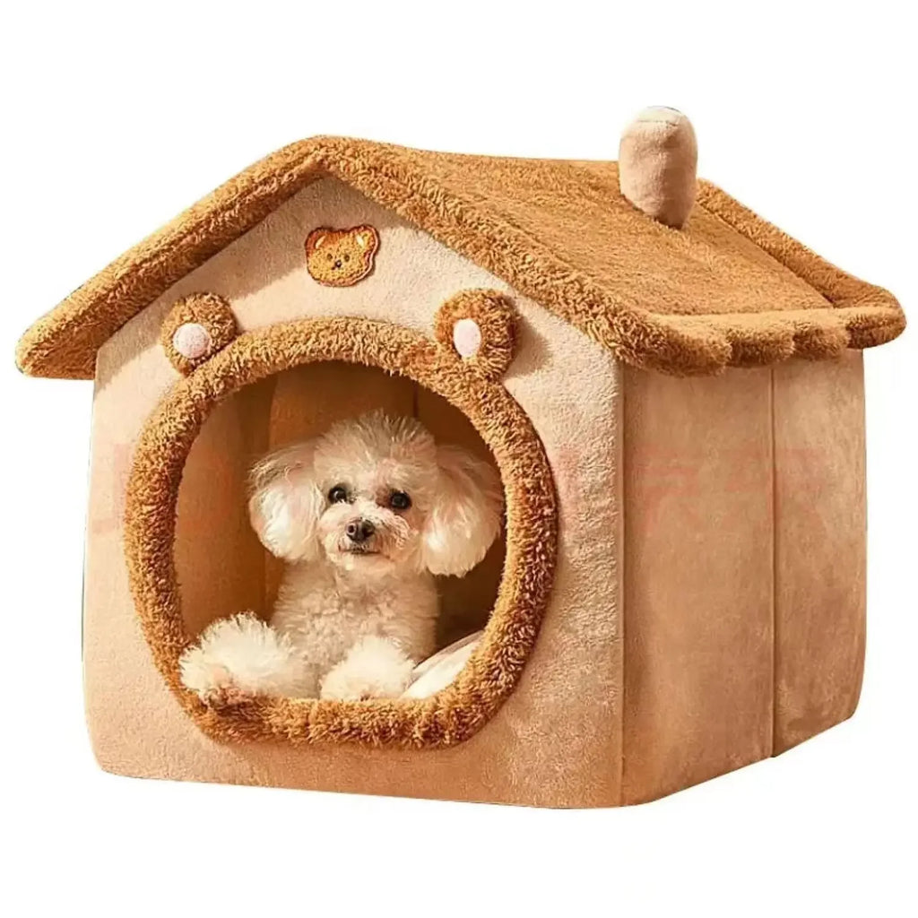 Warm Pet Bed Tent House – Soft Dog & Cat Indoor Kennel