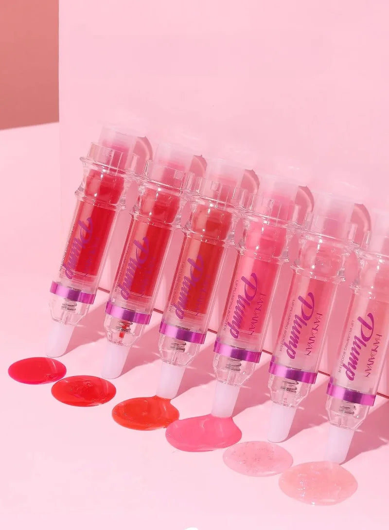 Long-Lasting Lip Plumping Gloss – Moisturising Red & Nude Glitter Lip Oil