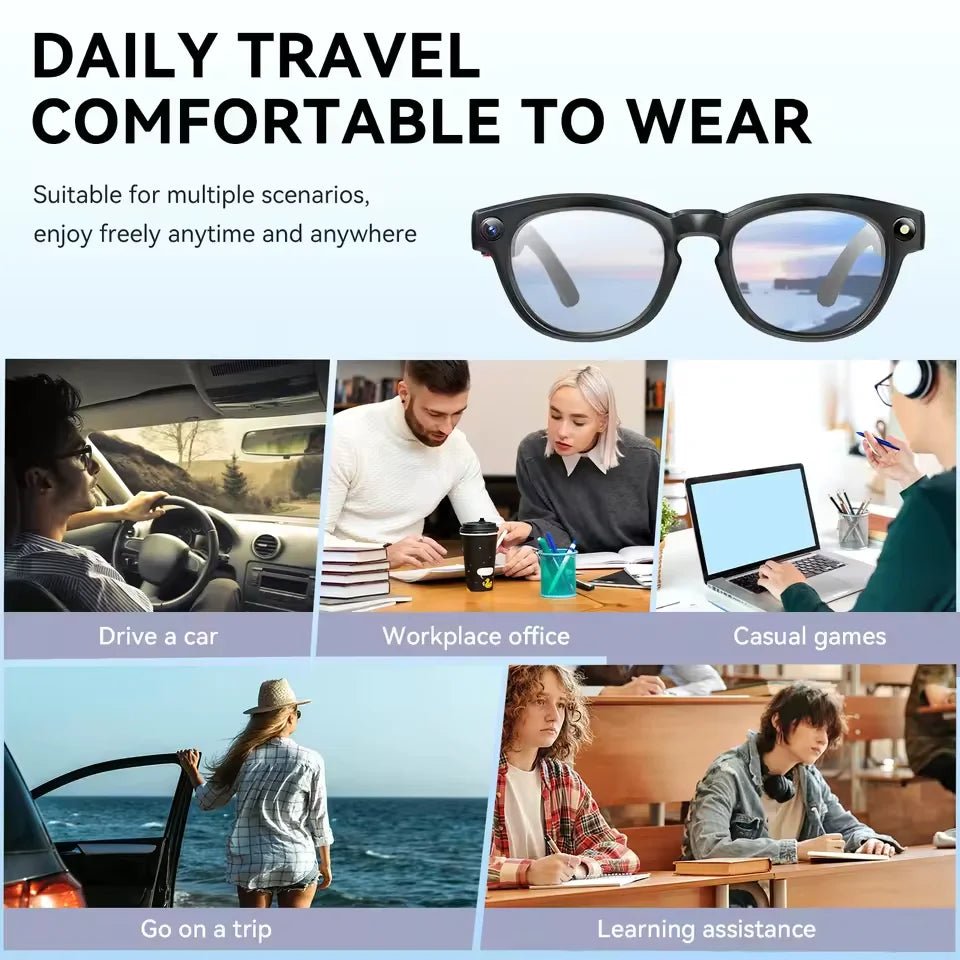 2026 New 4K HD AI Smart Glasses Men 800W Pixel Camera Bluetooth Call 4GB WIFI Transmission Voice Assistant Smart Glasses Women