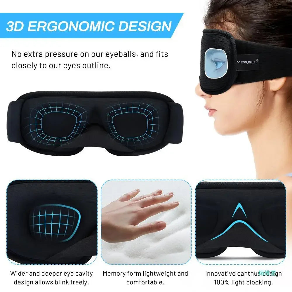 3D Sleep Mask – Soft Breathable Eye Mask for Travel & Night
