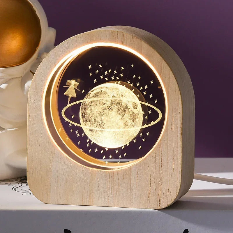 3D Crystal Glass Solar System Desktop Decoration – Astronomy Gift for Home or Office