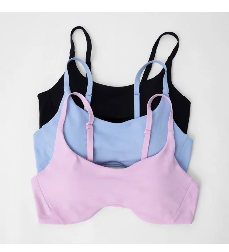 Solid Color Underwear Women Fitness Bra Yoga Vest Gym Sport Top Hollow Yoga Bras Back Push with Chest Pad Two Shoulder Straps
