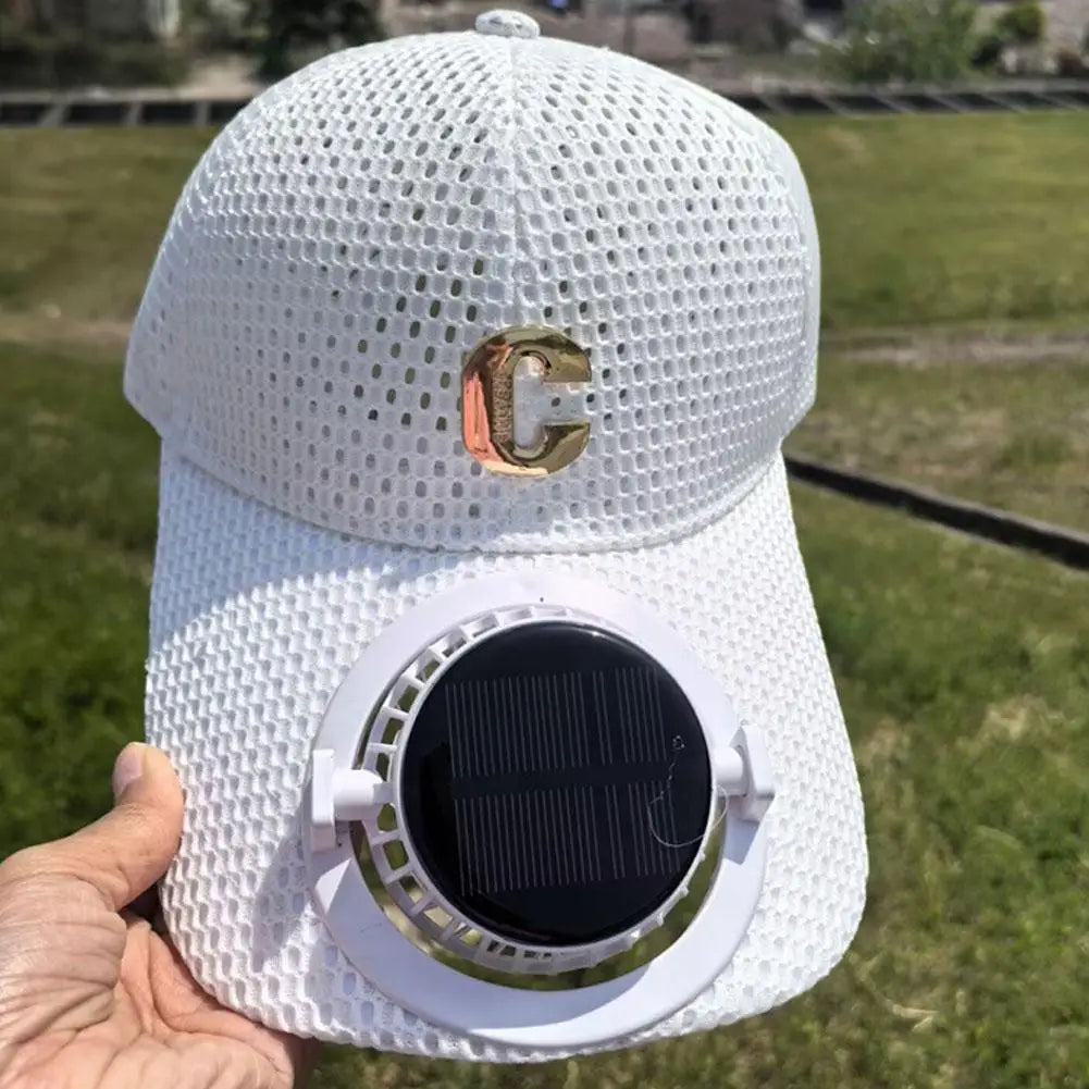 Breathable Mesh Sun Protection Cap Solar Charging Breathable Mesh Hat Outdoor Fishing Hats Snapback Trucker Cap