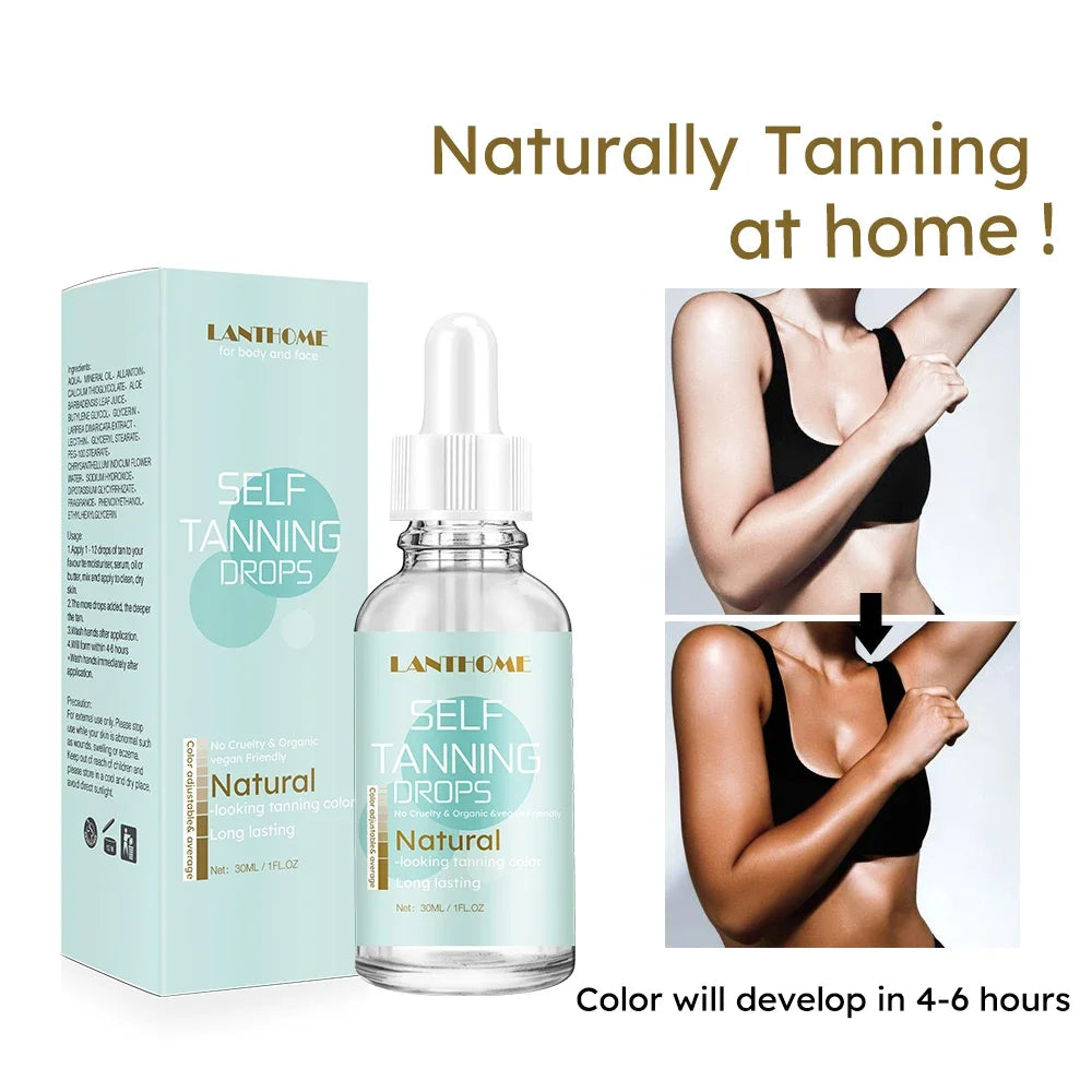 30ml Self-Tanning Drops for Body & Face – Sunless Lotion for Natural, Gradual Tan