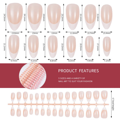 Matte White Press-On Nail Tips – Medium Almond
