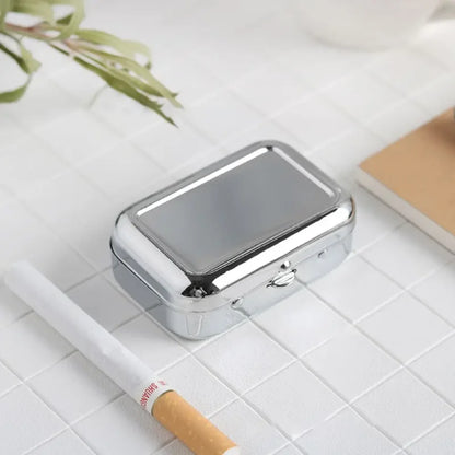 Portable Mini Metal Car Ashtray with Lockable Lid – Travel & Desktop Pocket Ashtray