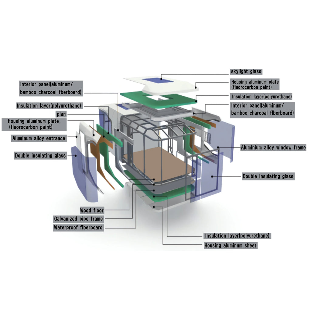 2 Bedroom Pod House Apple Cabin 40ft Capsule Premium Grade Moveable Office Pod Modern Space Capsule House Tiny Space Home