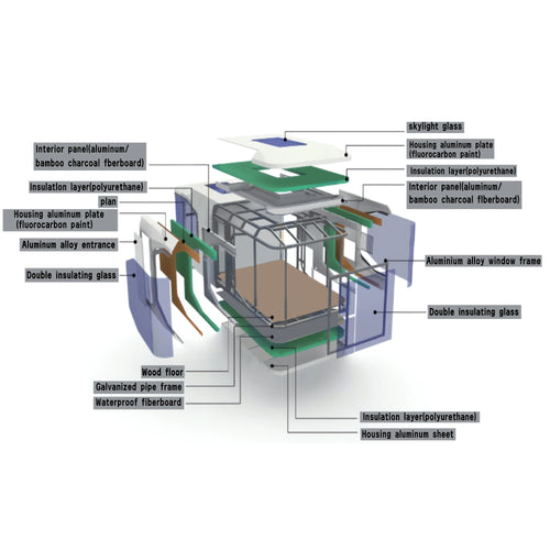 2 Bedroom Pod House Apple Cabin 40ft Capsule Premium Grade Moveable Office Pod Modern Space Capsule House Tiny Space Home