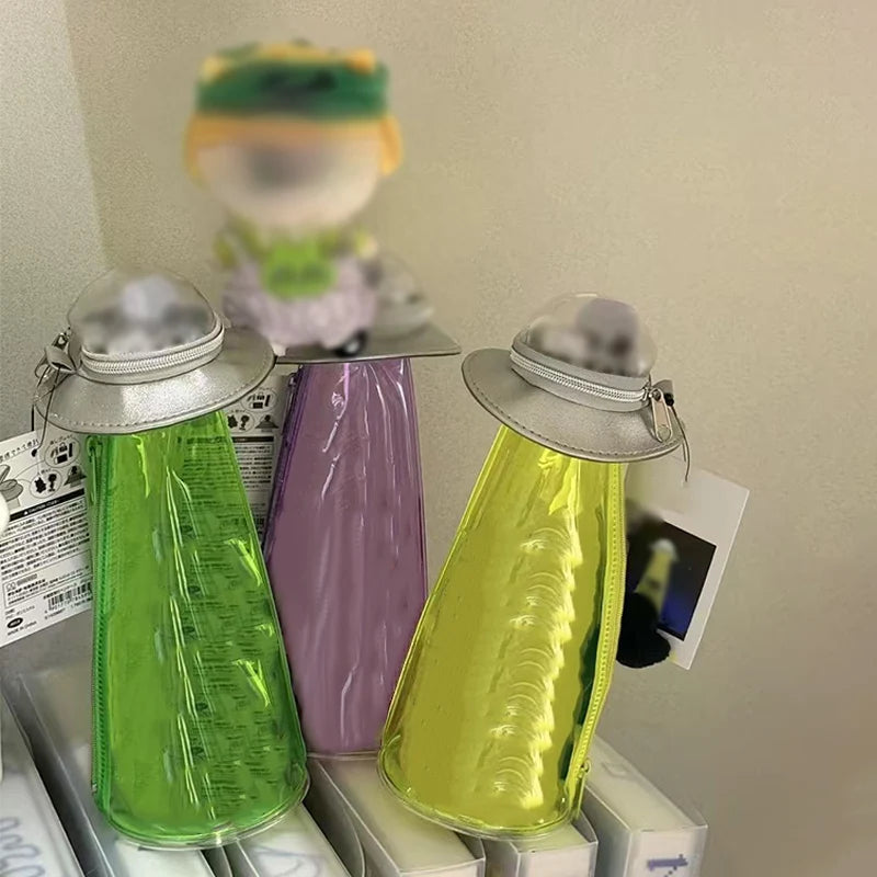 Creative Spaceship Shaped Hanging Storage Bag Transparent Large Capacity Doll Stationery Storage Box Backpack Pendant Cute Gift